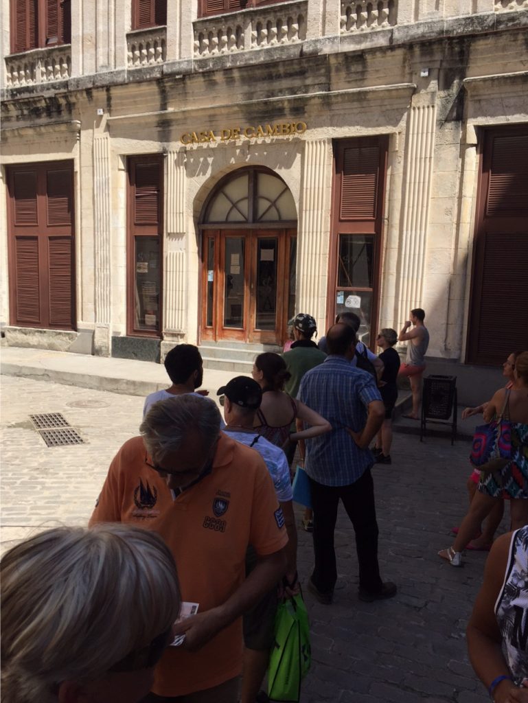 The lines at the cambios are long and boring way to spend your time in Cuba